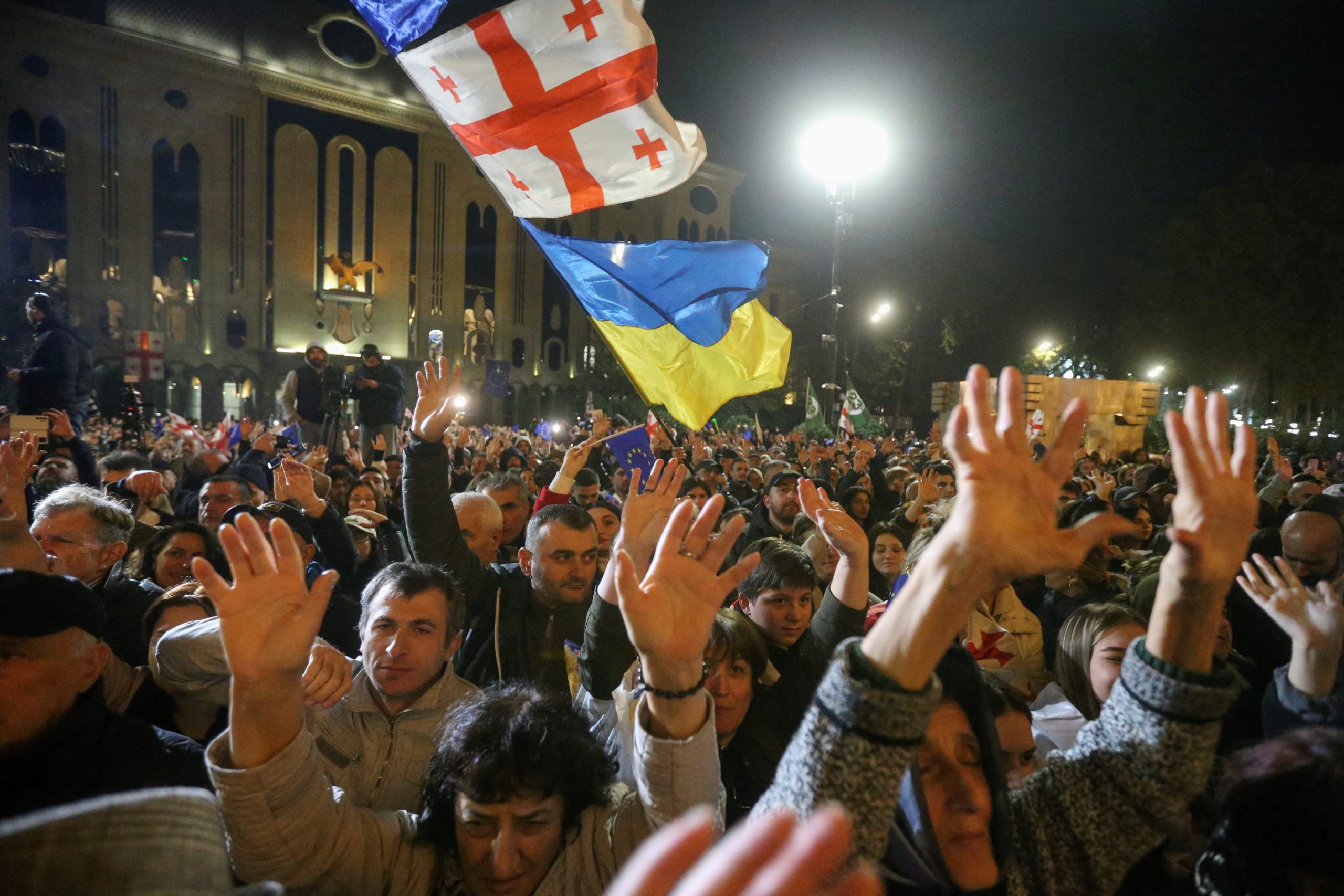 Traffic Jams Emerge as Protests Over Georgian Parliamentary Elections Intensify