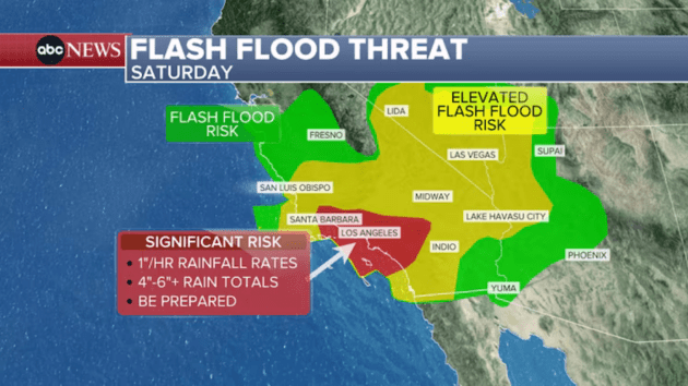 Southern California Floods Threaten with Flash Flooding and Landslides
